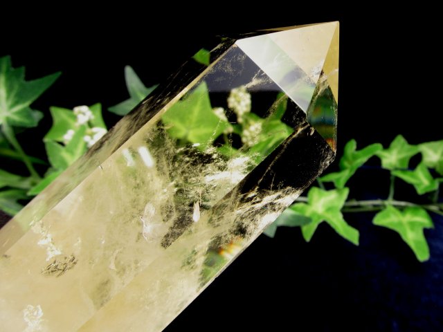 4A シトリン ポイント 六角柱 台座付 高さ約171mm 重さ429g 透明感抜群 黄水晶 11月の誕生石 一点もの ブラジル産