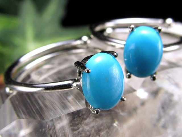 スリーピングビューティーターコイズ リング 石サイズ縦約6.5mm-7mm