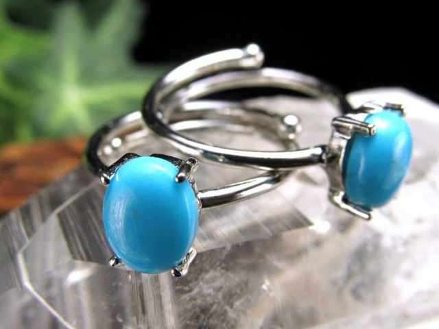 スリーピングビューティーターコイズ リング 石サイズ縦約6.5mm-7mm