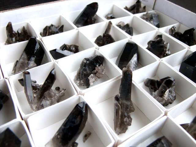 Sサイズ 1個売り アーカンソー産黒水晶ミニクラスター カード付き 平均
