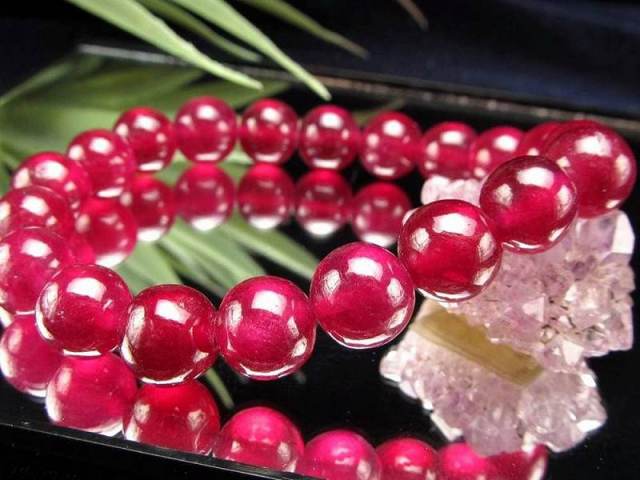 店頭展示中 格別品質 最高級グレード 宝石質 ルビー 紅玉 ブレスレット