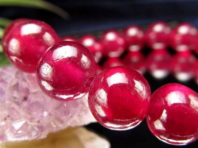 店頭展示中 格別品質 最高級グレード 宝石質 ルビー 紅玉 ブレスレット