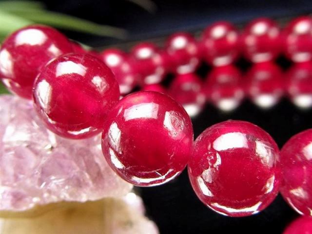 店頭展示中 格別品質 最高級グレード 宝石質 ルビー 紅玉 ブレスレット