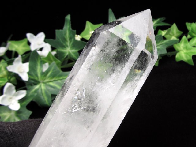 天然水晶 ポイント 六角柱 高さ 122mm 重さ 254g 極上超透明 浄化 インテリア一点もの ブラジル産
