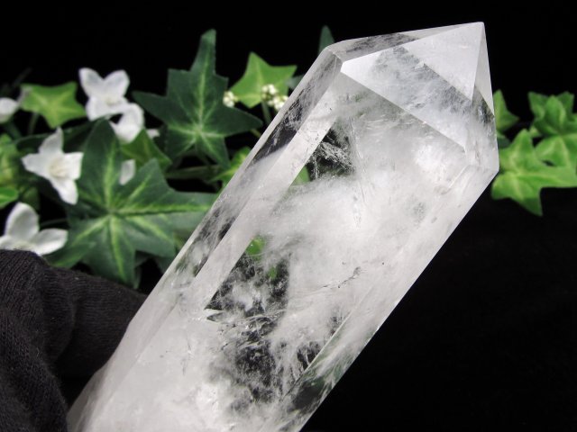 天然水晶 ポイント 六角柱 高さ 125mm 重さ 264g 極上超透明 浄化 インテリア一点もの ブラジル産