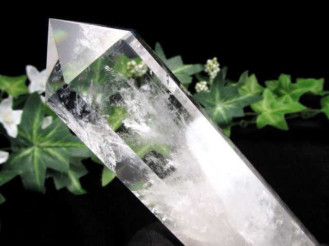 天然水晶 ポイント 六角柱 高さ 144mm 重さ 266g 極上超透明 浄化 インテリア一点もの ブラジル産