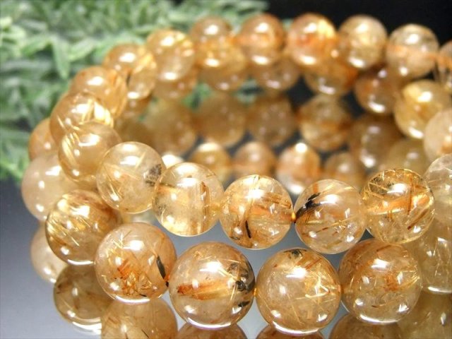 【ブラジル産ゴールドタイチンルチルクォーツ】ブレスレット 10.5㎜ 高品質 ブラジル産ゴールドタイチンルチルクォーツ】ブレスレット 10.5㎜ 高