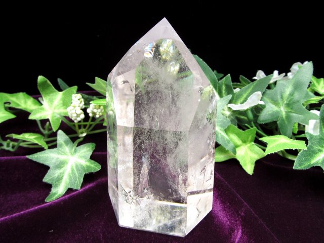 虹入り 超希少レムリアンシード贅沢使用 つやつやポリッシュ レムリアンシードクリスタル ポリッシュポイント 高さ約95mm 重さ約313g