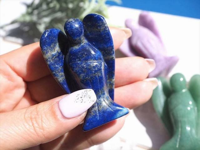 Mサイズ ラピスラズリ エンジェル彫り 高さ約5cm 重さ30g-40g前後 1個