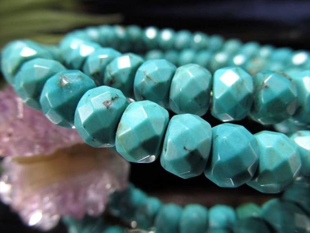 3A ターコイズ トルコ石 ボタンカットブレスレット 幅約5.5mm-6mm キラキラボタンカット型 古代から愛され続ける宝石 天の神が宿る聖なる守護石 12月の誕生石