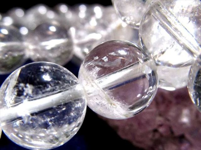 大珠 サインジ産水晶ブレスレット 約13.5mm-14mm×16珠前後 これぞ 霊峰