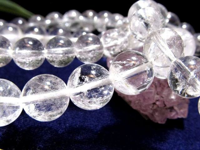 大珠 サインジ産水晶ブレスレット 約13.5mm-14mm×16珠前後 これぞ 霊峰