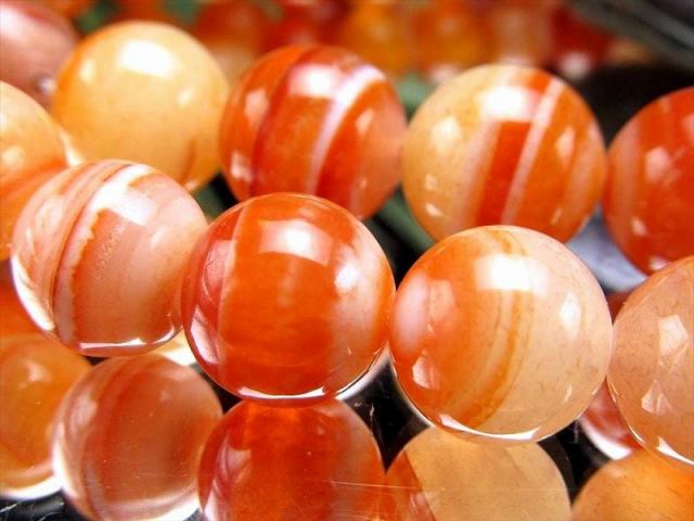 激安宣言 約14mm珠 サードオニキス 一連 約37-39cm 極上 天然石 ビーズ