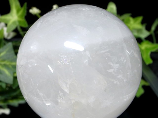 龍神の吐く息 スノーホワイト水晶 丸玉 φ62mm 重さ348g 極上天然石
