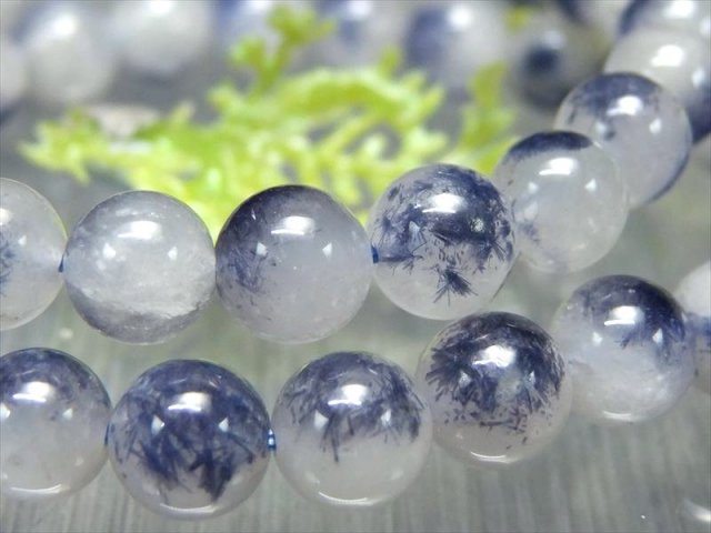 透明タイプ AA+ デュモルチェライトインクォーツ ブレスレット 7mm-7.5mm×26珠前後 ブルーガーデンクォーツ 思慮の石 知る人ぞ知る美しき希少石
