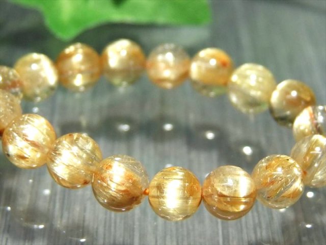 キャッツアイタイチン 5A ゴールドタイチンルチル ブレスレット 6.5mm-7mm×28珠 タイチンルチルクォーツ ブラジル産 bl-p-g パワーストーン 天然石