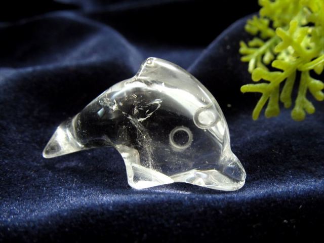 天然水晶 ドルフィン 彫刻置物 縦約3cm 横約1cm 1個売り 幸運を