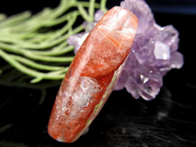 3Aグレード マニカランクォーツ 天珠型 ビーズ 石サイズ：長さ約30mm 地球最後の秘境ヒマラヤより直送 希少なマニカラン産水晶原石削り出し