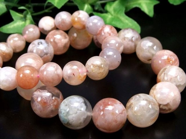さくらメノウ チェリーブロッサムアゲート ブレスレット 10.5mm-11mm