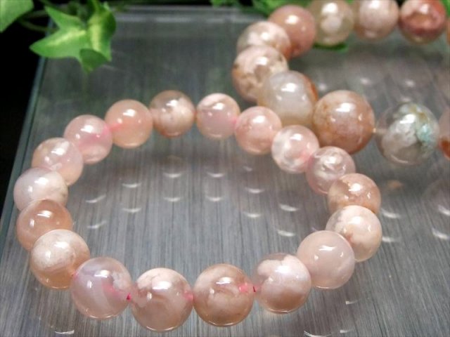 さくらメノウ チェリーブロッサムアゲート ブレスレット 10.5mm-11mm