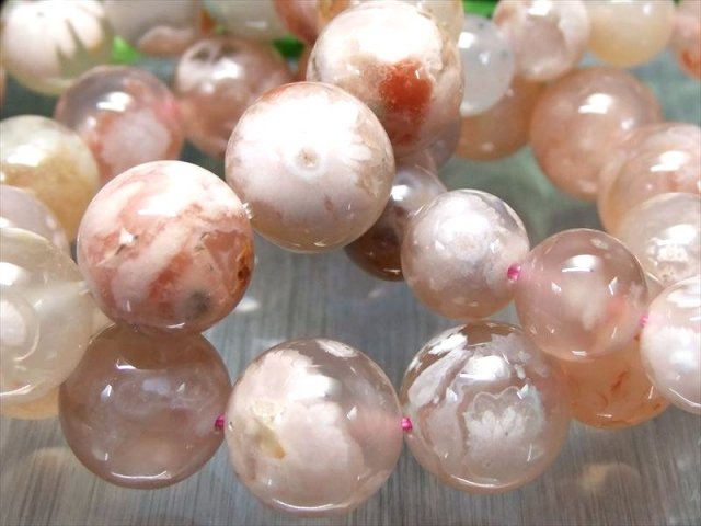 さくらメノウ チェリーブロッサムアゲート ブレスレット 10.5mm-11mm
