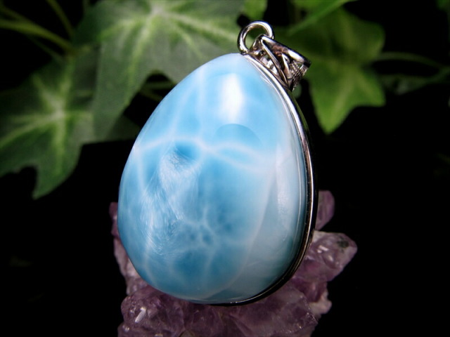 水面のような美しい模様 ラリマー ブルーペクトライト ペンダント