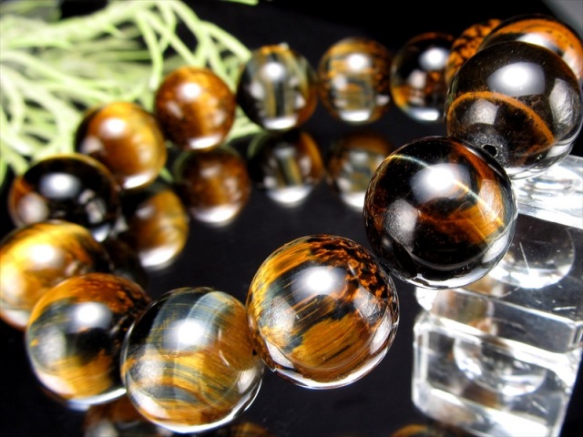 美麗5A 大珠 ツートンカラー タイガーアイ 虎目石 ブレスレット 16mm-16.5mm×14珠 幸運を招く聖なる石 南アフリカ産 パワーストーン 天然石