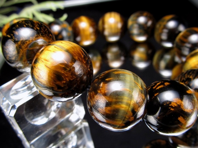 店頭展示中 美麗5A 大珠 ツートンカラー タイガーアイ 虎目石 ブレスレット 16.5mm-17mm×14珠 幸運を招く聖なる石 南アフリカ産 パワーストーン 天然石