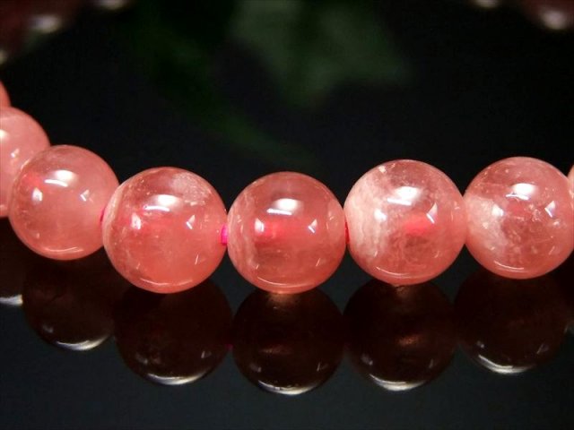 透明感有り 4A+ インカローズ ブレスレット 7mm-7.5mm×26珠 ロードクロサイト 薔薇色の人生を象徴する石 アルゼンチン産 パワーストーン 天然石