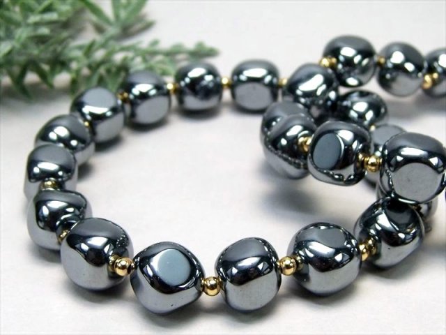 テラヘルツ鉱石 不定形ビーズ デザインブレスレット 幅約9mm-12mm×15珠前後 高級感たっぷり 話題の 高純度 テラヘルツ 鉱石 2020年 検査機関にて検査済み