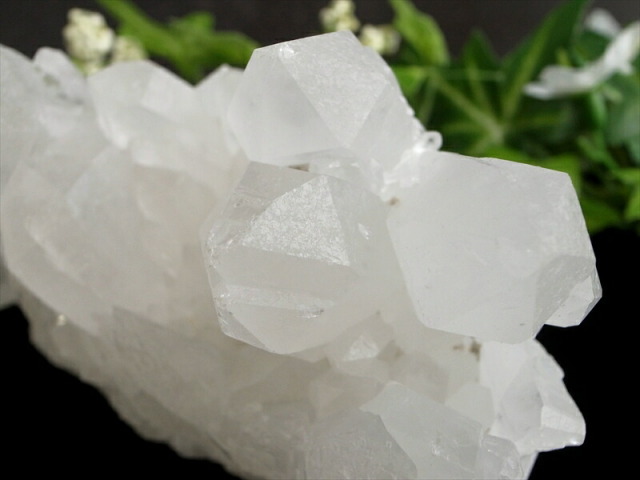 キラキラ乳白色 3A 四川 水晶 クラスター 幅約112mm 重さ342g 超人