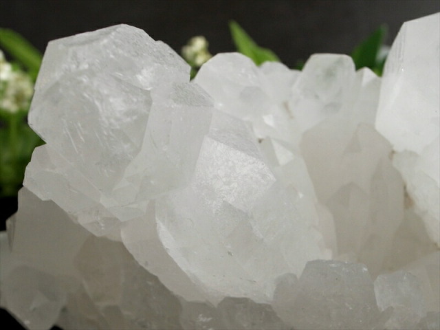 キラキラ乳白色 3A 四川 水晶 クラスター 幅約112mm 重さ342g 超人