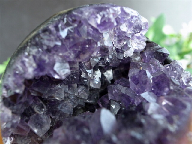 店頭展示中 レアな笑口のアメジスト アメジスト 笑口 紫水晶 丸玉 台座