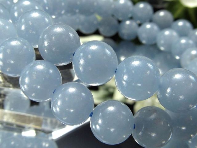 天使を呼び寄せる石 エンジェライト ブレスレット 8.5mm-9mm×22珠前後
