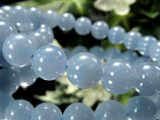天使を呼び寄せる石 エンジェライト ブレスレット 8.5mm-9mm×22珠前後