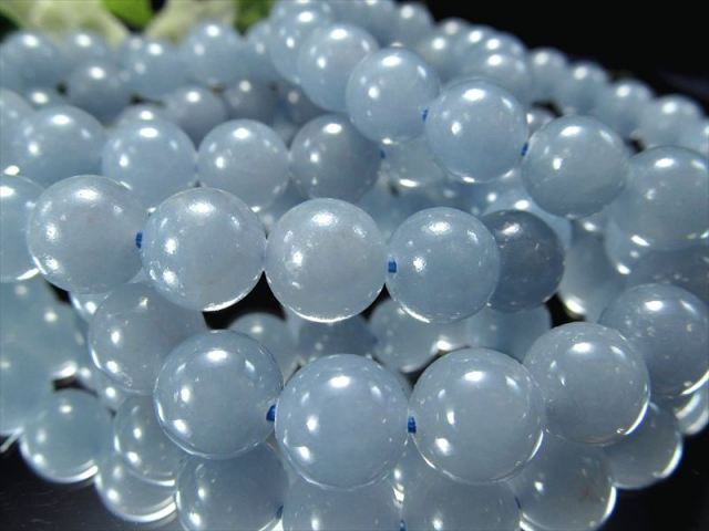 天使を呼び寄せる石 エンジェライト ブレスレット 8.5mm-9mm×22珠前後