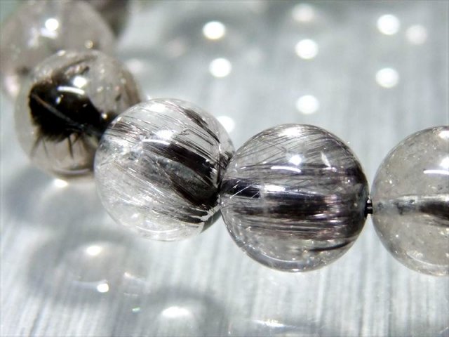 たっぷりプラチナルチル 4A プラチナルチル クォーツ ブレスレット 9.5mm-10mm×20珠 1点物 ブラジル産 パワーストーン 天然石