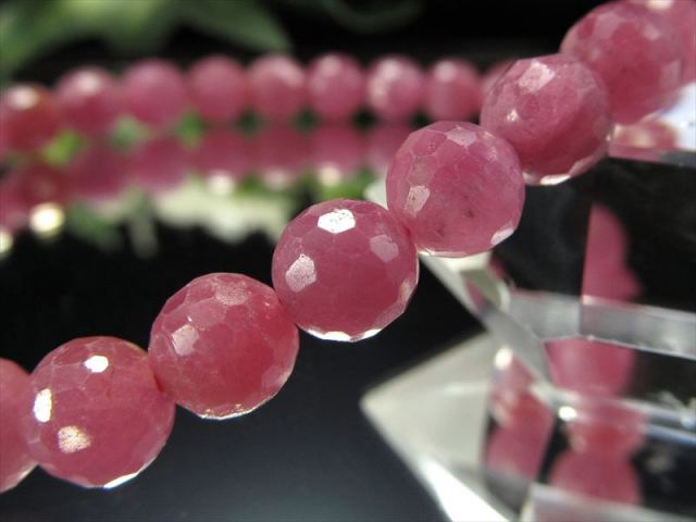 3A ルビー ミラーボールカット ブレスレット 5.5mm×32珠前後 キラキラ
