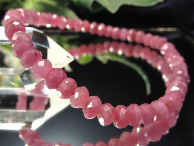 3A+ ルビー ボタンカット ブレスレット 幅約5mm-5.5mm きらきらカット