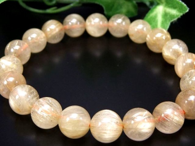 束状タイチン針多め 4A タイチン ゴールドルチル ブレスレット 10mm×20