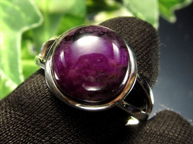 一点限定 スギライト 杉石 リング ラウンド型 石サイズ11mm フリーサイズ 14号-16号 指輪 Silver925 世界三大ヒーリングストーンの一つ 一点物 南アフリカ産