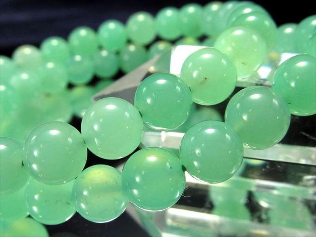 ぷるんと美発色 クリソプレーズ ブレスレット 約6.5mm-7mm×26珠前後 艶やかアップルグリーンの希少石 夢を導く 5月の誕生石 オーストラリア産