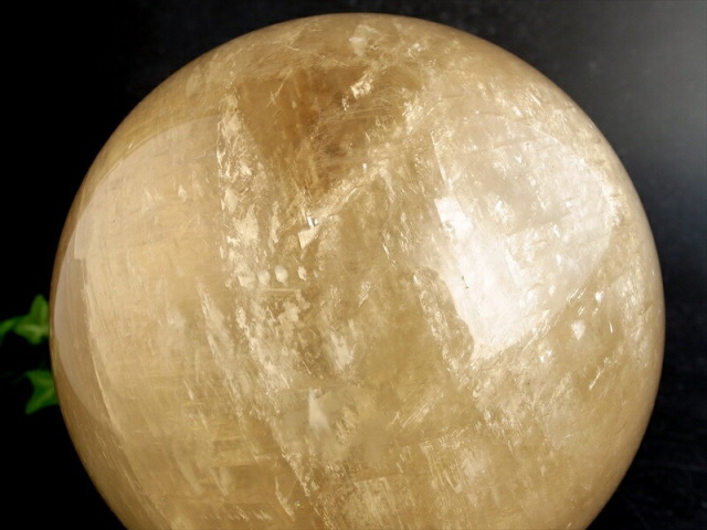 別格 特大 虹入り ゴールデン カルサイト 丸玉 台座付 直径145mm 重さ4894g 繁栄と成功の象徴 丸玉置物 一点もの メキシコ産 パワーストーン 天然石