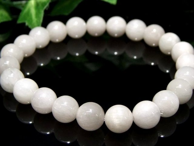 ほんのりキャッツアイ珠有り 3A ホワイトラビットヘア ルチル クォーツ ブレスレット 8mm8.5mm×23珠 希少なホワイトラビットヘア パワーストーン ブラジル産
