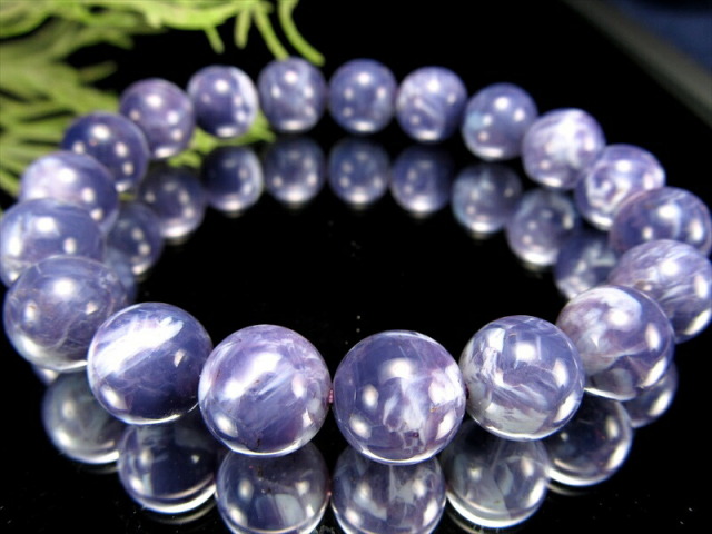 ラベンダーカラー マーブルスコロライト ブレスレット 10.5mm-11mm×19