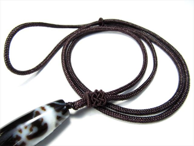デザイン組み紐ネックレス シンプルタイプ ブラウン 首周りサイズ60cm