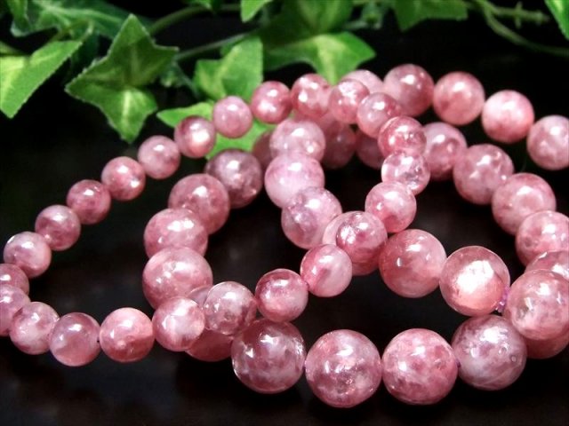 ピンクマイカ レピドライトシリカ ブレスレット 約11mm-11.5mm×18珠