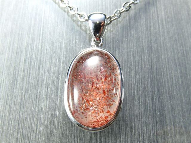 S級 ストロベリークォーツ ファイアークォーツ ペンダントトップ 縦