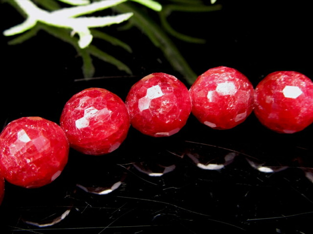 3A+ ブラッディルビー ミラーボールカット ブレスレット 7.5mm-8mm×23