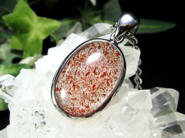 S級 ストロベリークォーツ ファイアークォーツ ペンダントトップ 縦